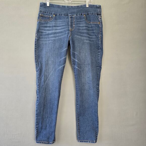 Jordache Blue Jeans Leggings Stretch Pull-On Y2k Stonewash Denim Womens Size XL - Picture 1 of 13